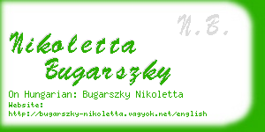 nikoletta bugarszky business card